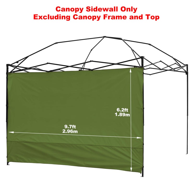 NINAT Canopy Sunwall Sidewall Gazebos Tent Waterproof for 10x10ft Pop up Straight Leg Gazebos Outdoor Instant Canopies 1 Pcs Green Only - Image 2